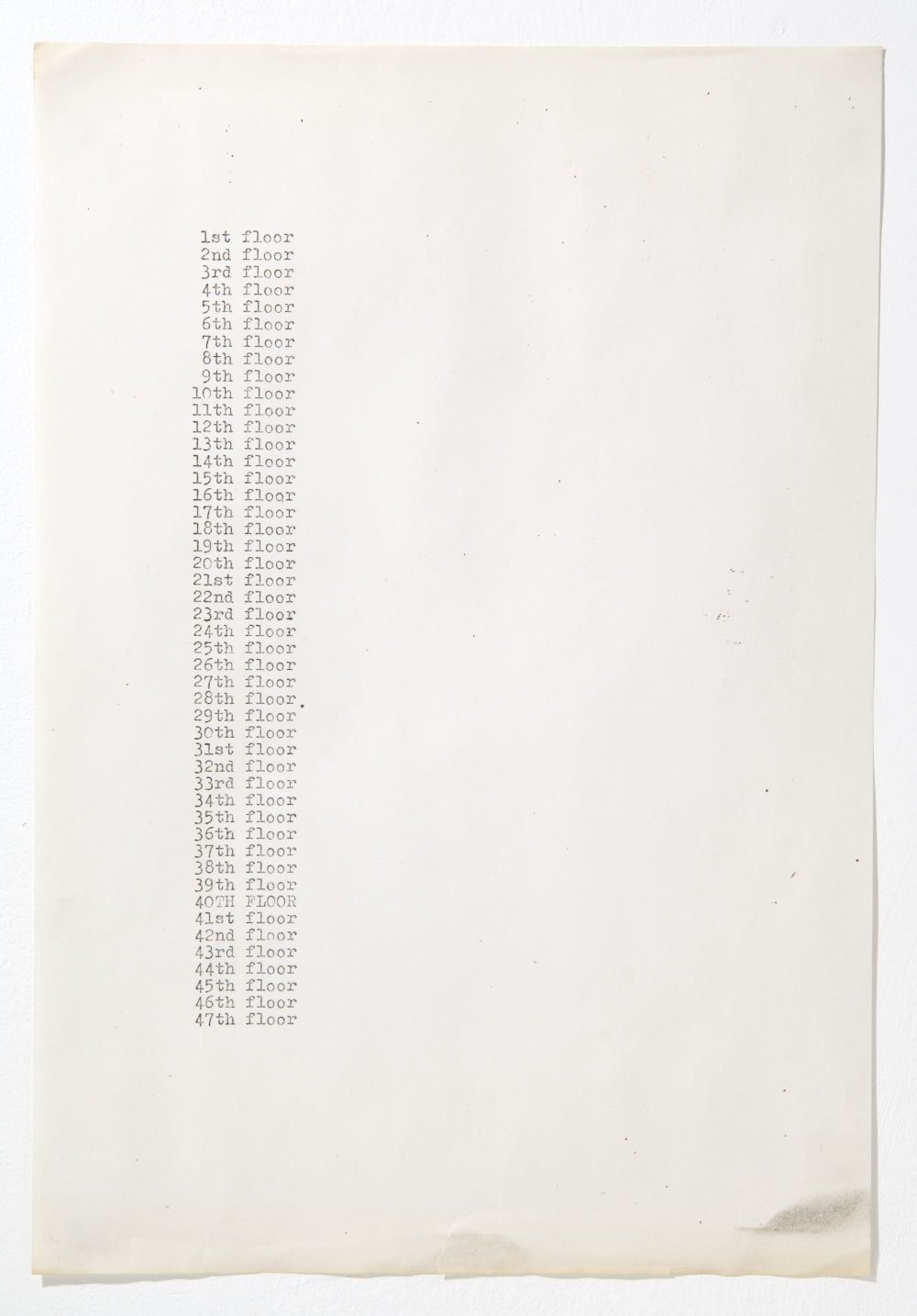 Christopher Knowles: 47 Floors. 1975.